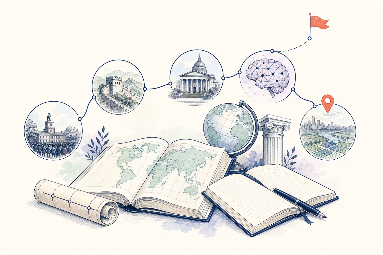 Illustrated AP learning pathway for Period 2: 1607–1754